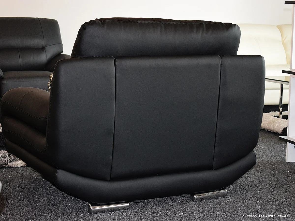 Fauteuil en cuir BARCELONA Marron