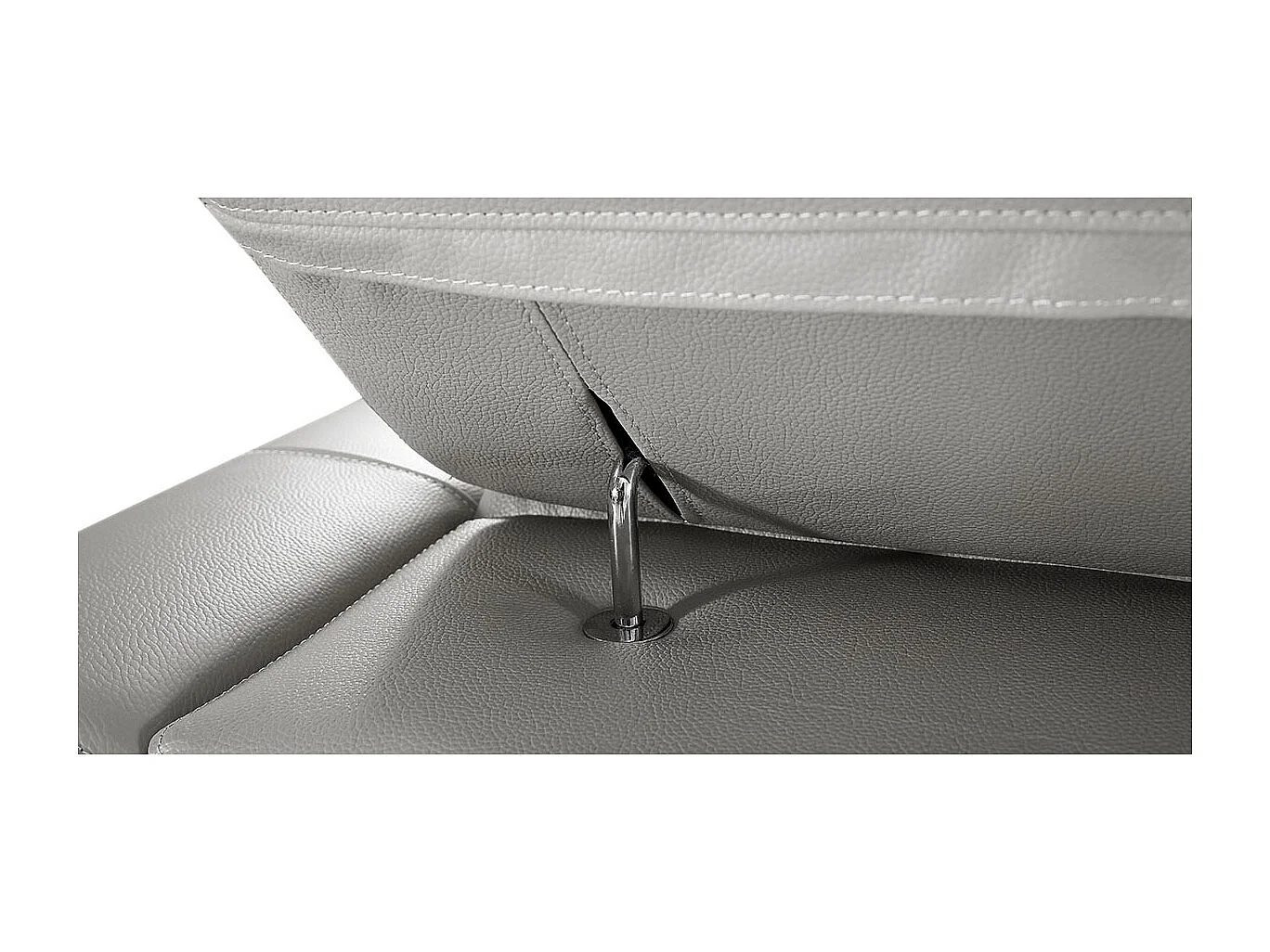 Grand canapé d'angle droit 6 places en cuir gris ZAKARIA