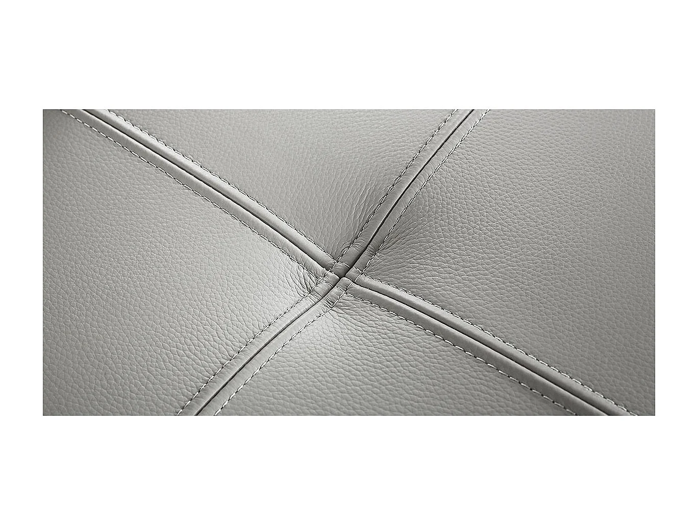 Grand canapé d'angle droit 6 places en cuir gris ZAKARIA