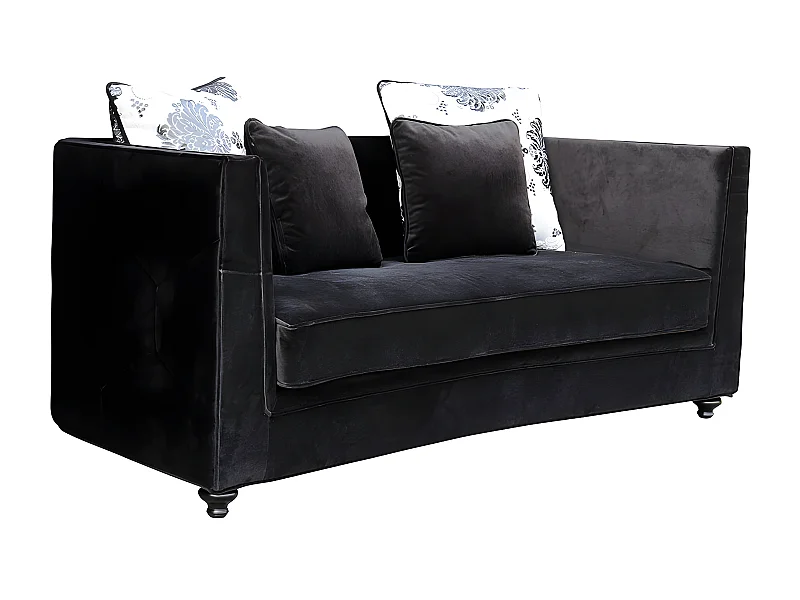 Canapé 3 places en velours KIKO - Noir