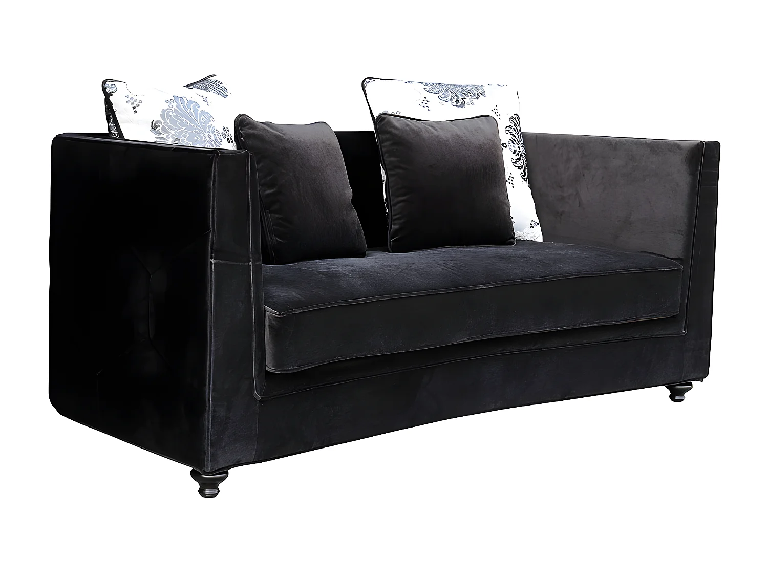 Canapé 3 places en velours KIKO - Noir