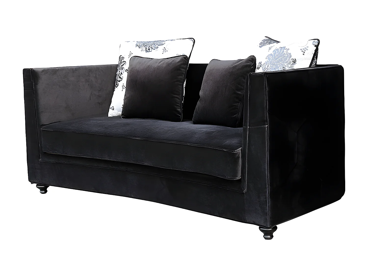 Canapé 3 places en velours KIKO - Noir