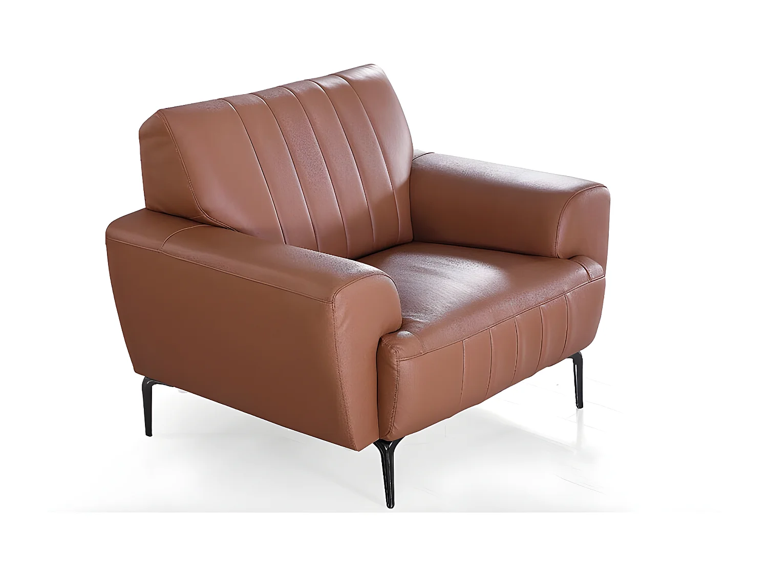 Fauteuil cuir Design ROMY Cognac