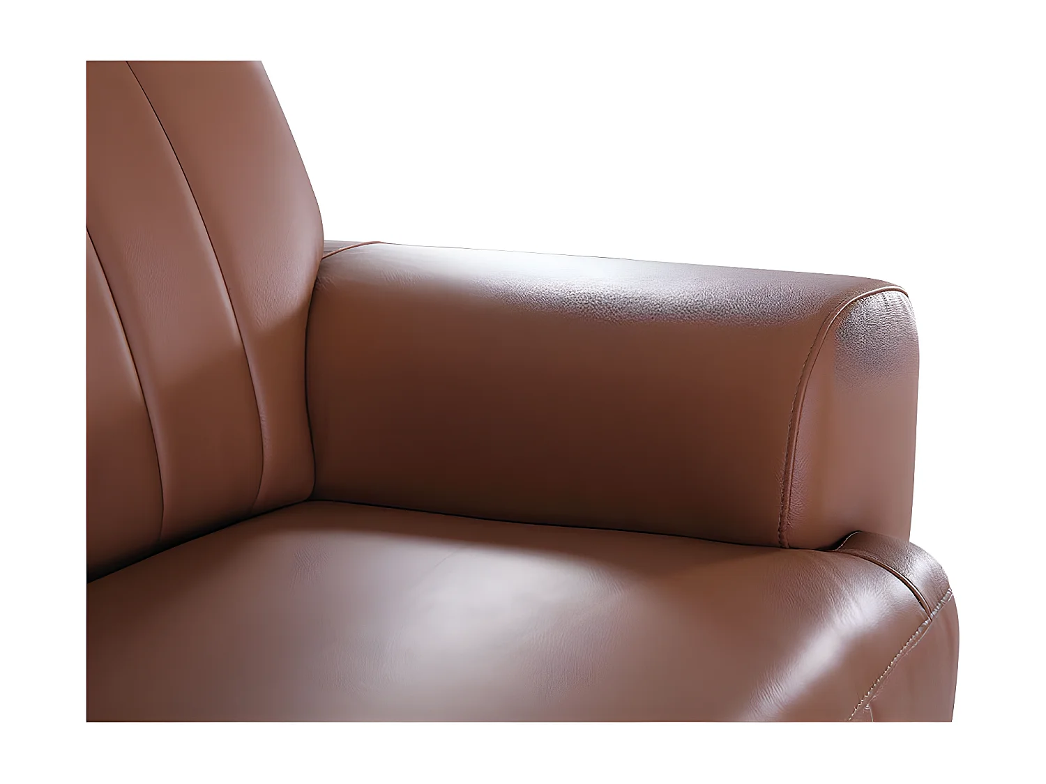 Fauteuil cuir Design ROMY Cognac