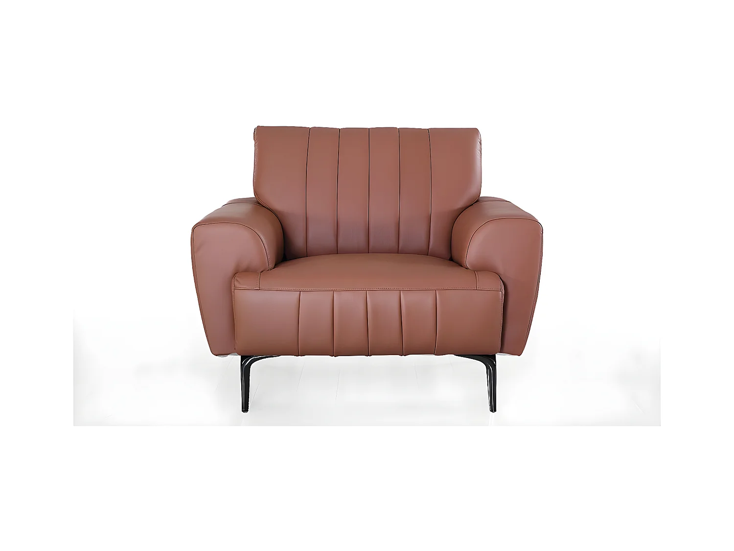 Fauteuil cuir Design ROMY Cognac