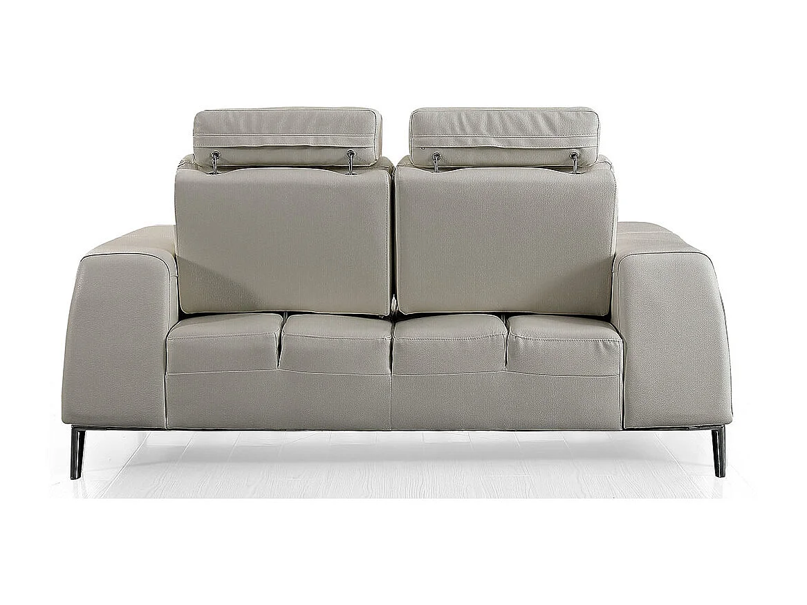 Canapé 2 places en cuir avec dossier avance-recul  LOOLAK Beige