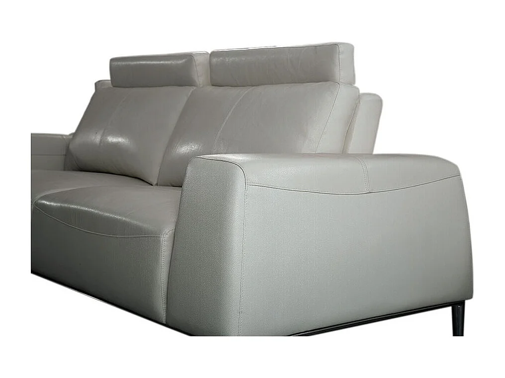 Canapé 2 places en cuir avec dossier avance-recul  LOOLAK Beige