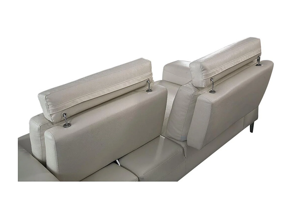 Canapé 2 places en cuir avec dossier avance-recul  LOOLAK Beige