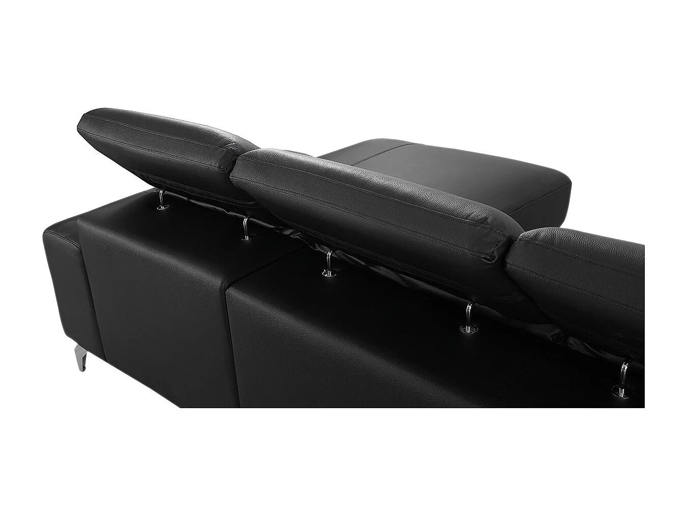 Canapé d'angle en cuir KARL Noir - Angle Gauche