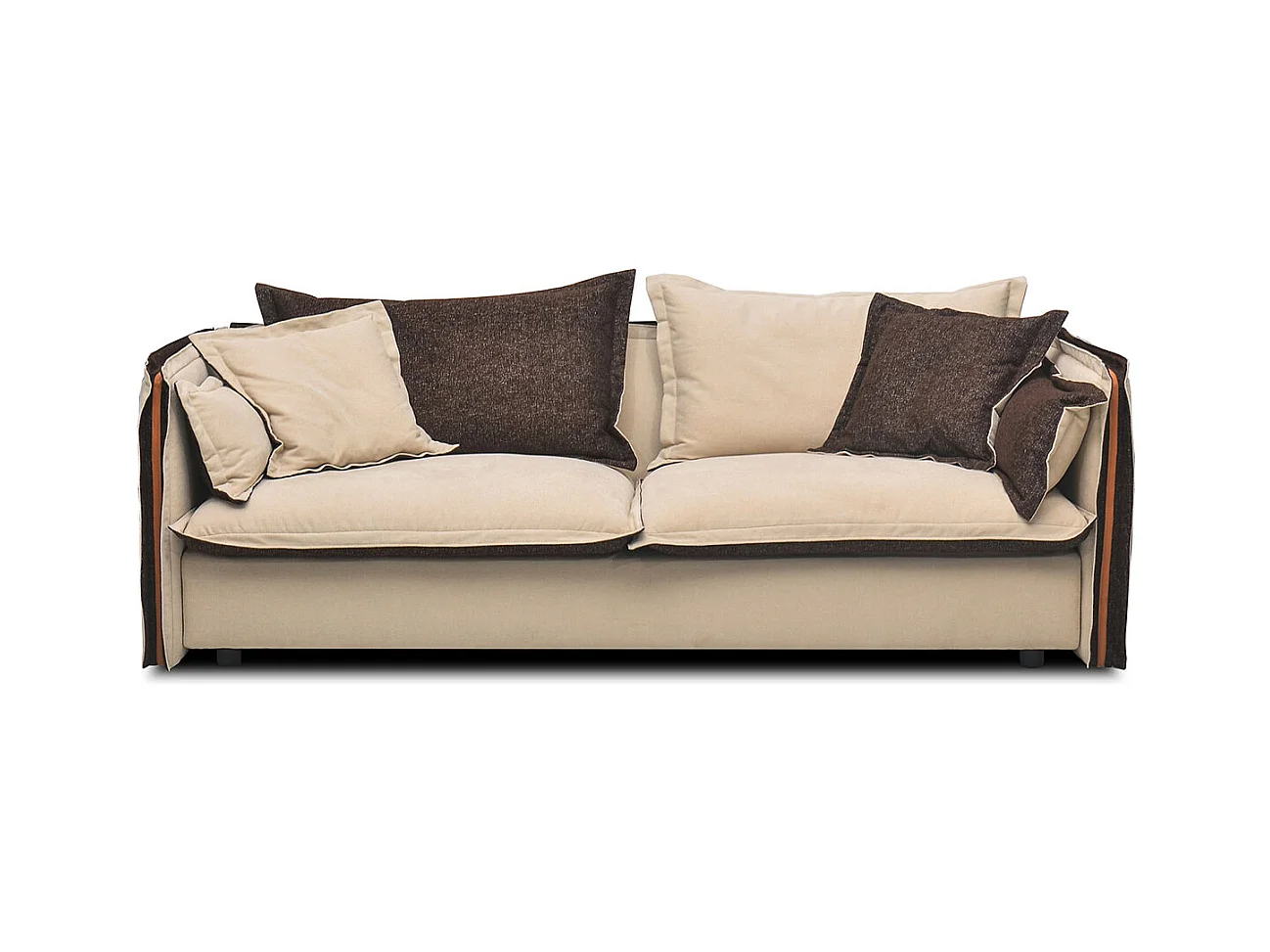 Canapé 3 places en tissu BURDY - Beige/Marron