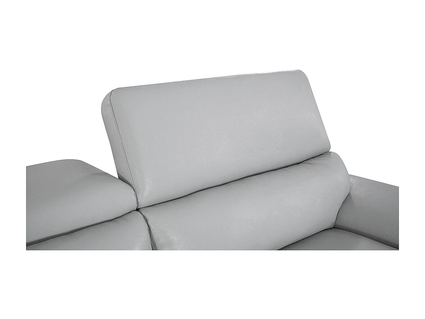 Canapé 3 places Cuir LENA Gris - Angle Droit