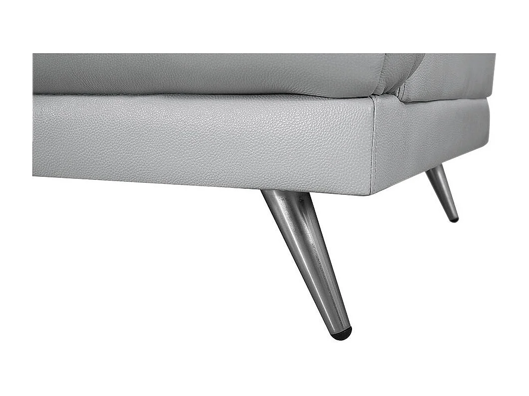 Canapé 3 places Cuir LENA Gris - Angle Droit