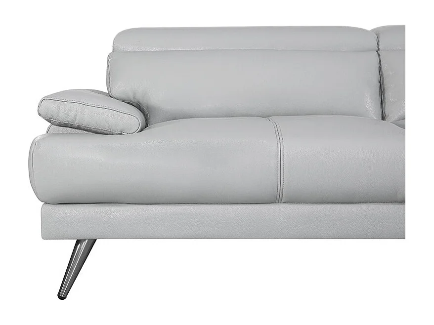 Canapé 3 places Cuir LENA Gris - Angle Droit