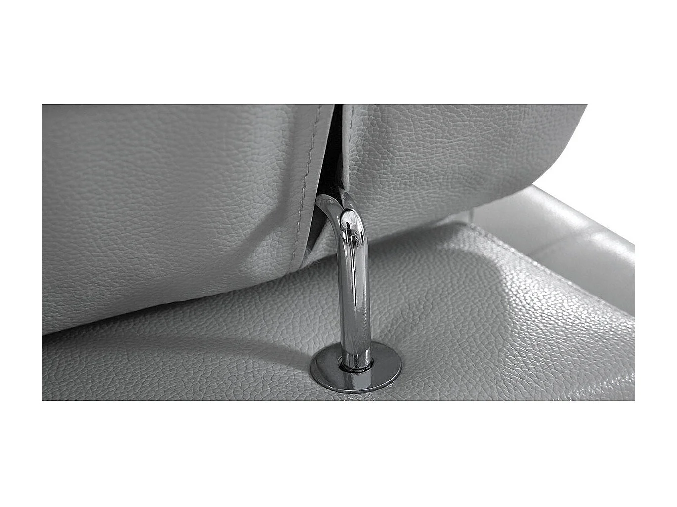 Canapé 3 places Cuir LENA Gris - Angle Droit