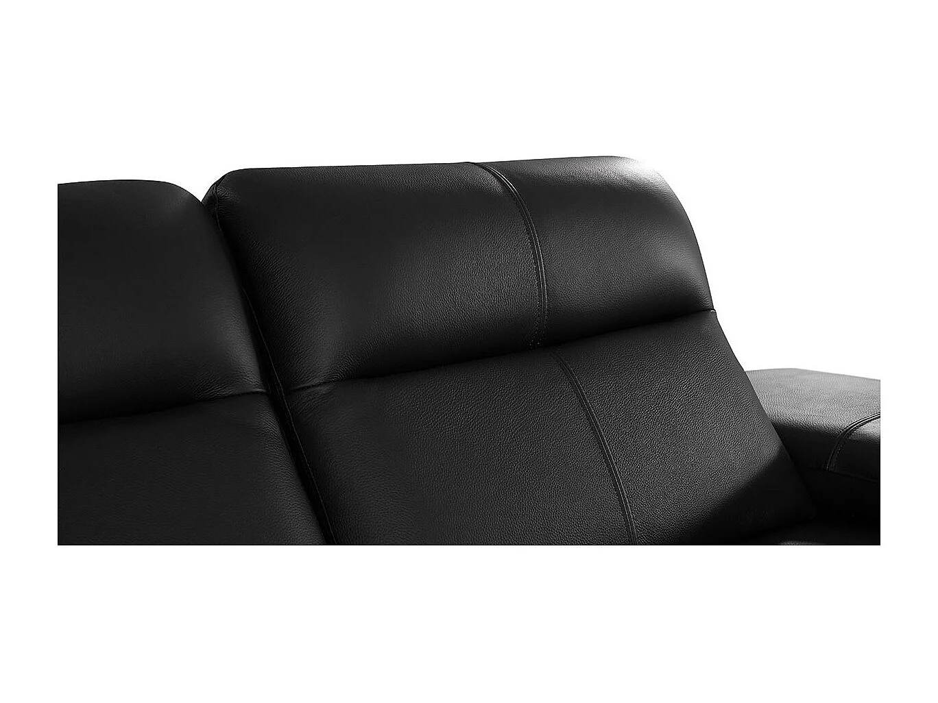 Canapé 3 places Cuir avec dossier avance-recul IRIS Noir - Angle Droit