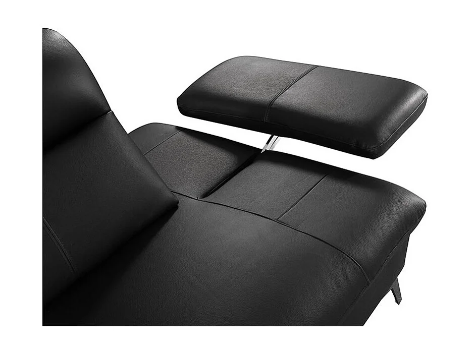 Canapé 3 places Cuir avec dossier avance-recul IRIS Noir - Angle Droit