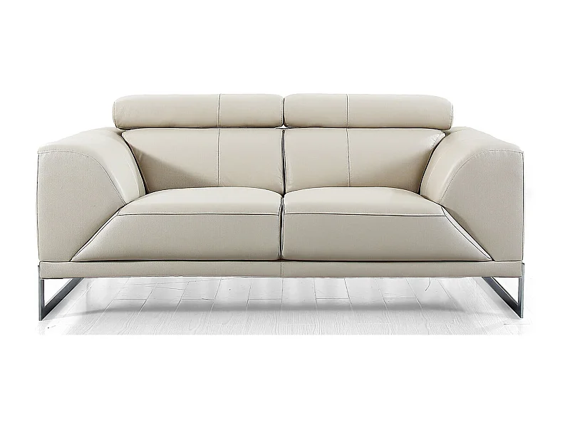 Canapé 2 places Cuir HAVANA Beige - Angle Droit