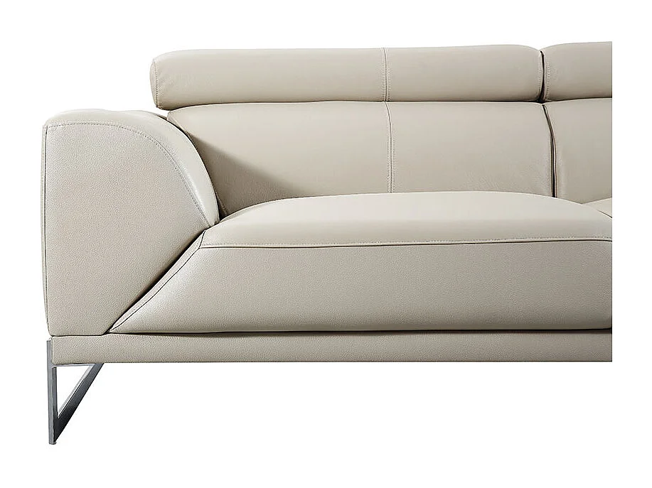 Canapé 2 places Cuir HAVANA Beige - Angle Droit