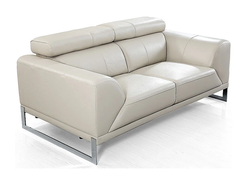 Canapé 2 places Cuir HAVANA Beige - Angle Droit