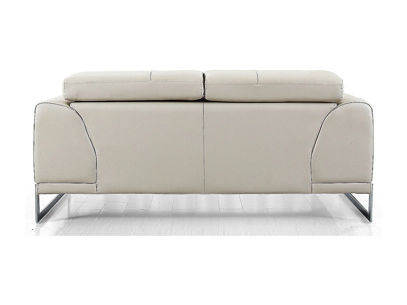 Canapé 2 places Cuir HAVANA Beige - Angle Droit