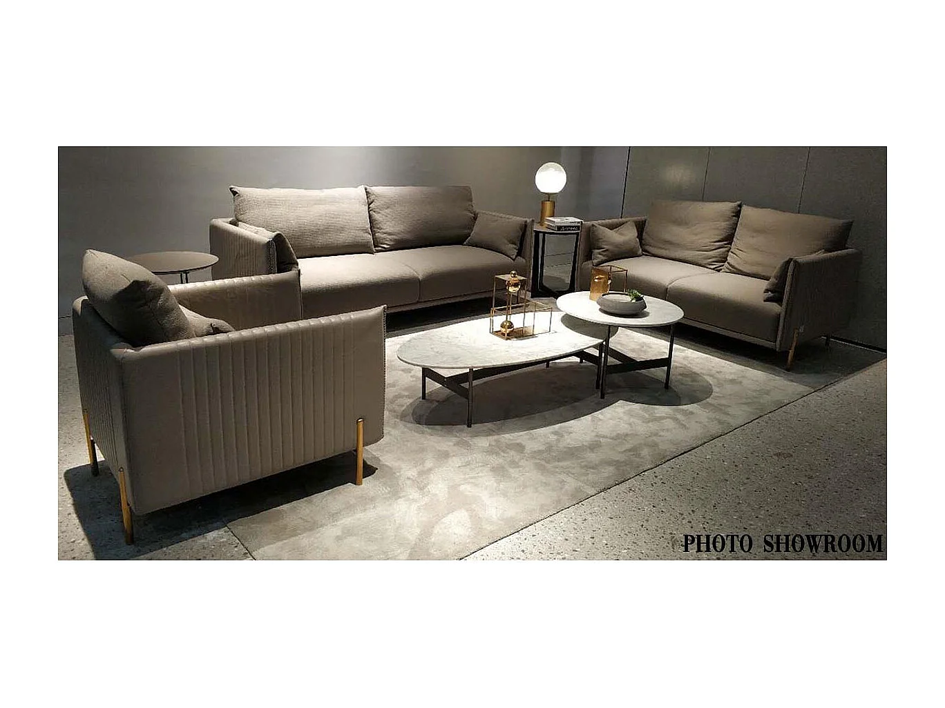 Canapé 3 places en tissu BOSEO - Taupe