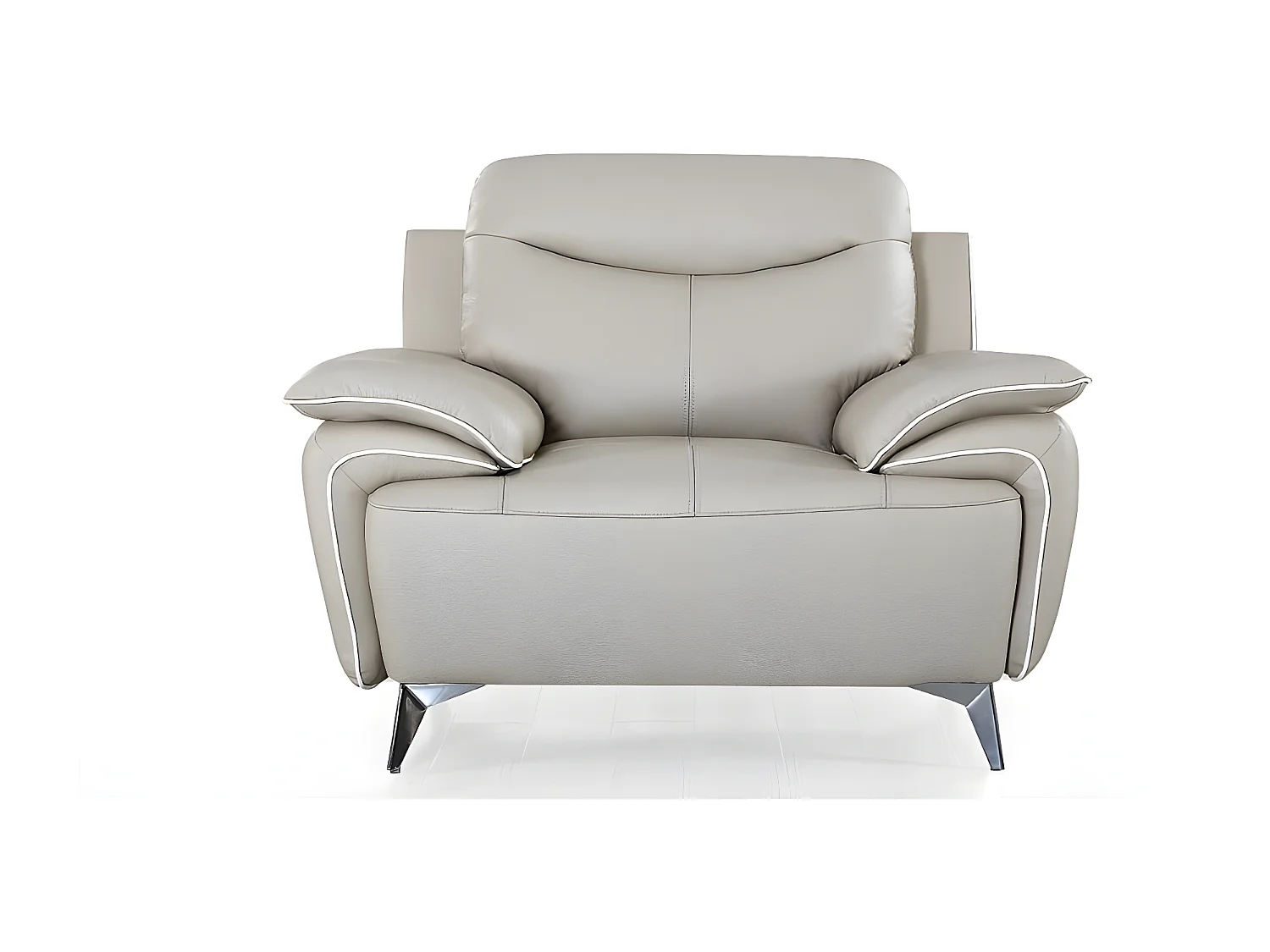Fauteuil cuir Design MAEL Beige