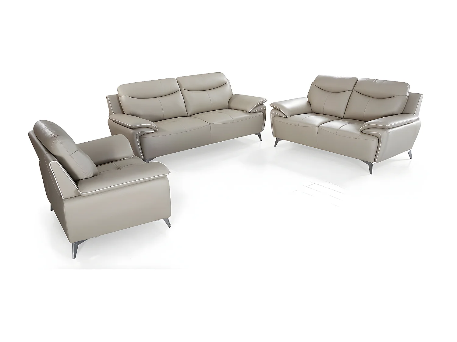 Fauteuil cuir Design MAEL Beige