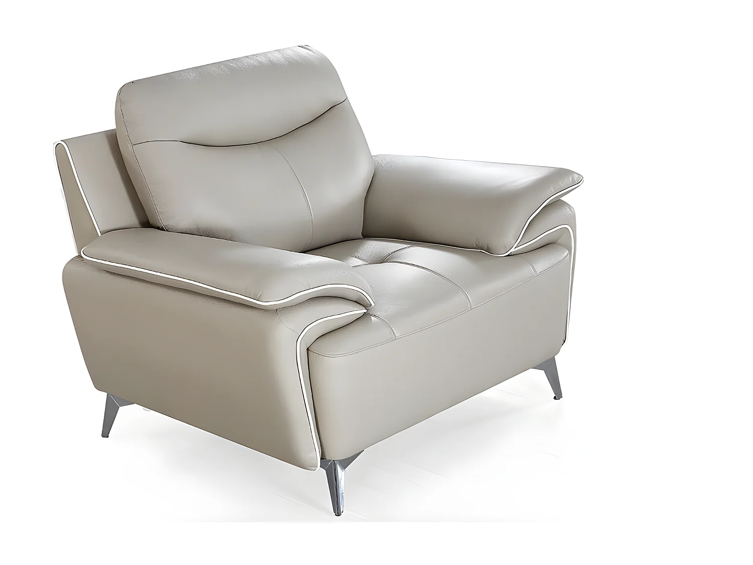 Fauteuil cuir Design MAEL Beige