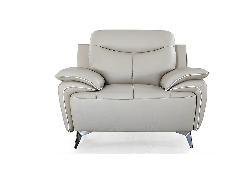 Fauteuil cuir Design MAEL Beige