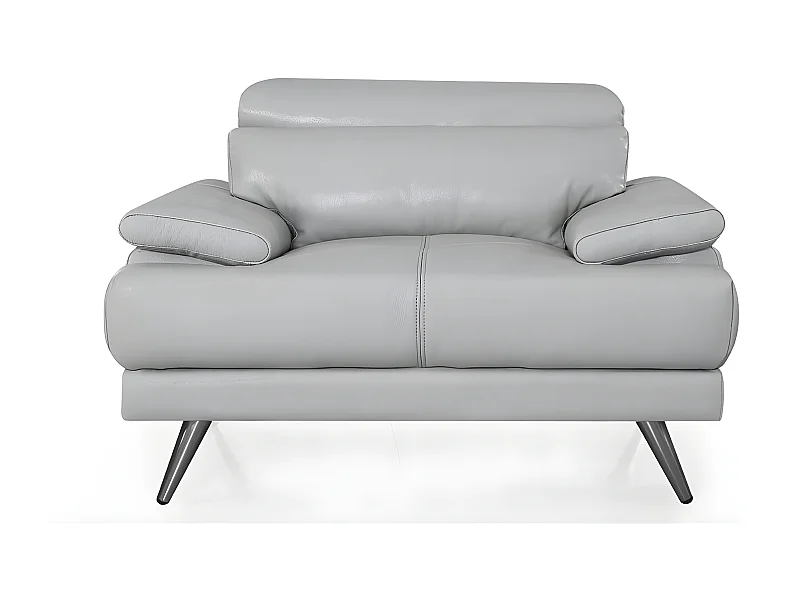 Fauteuil cuir Design LENA Gris