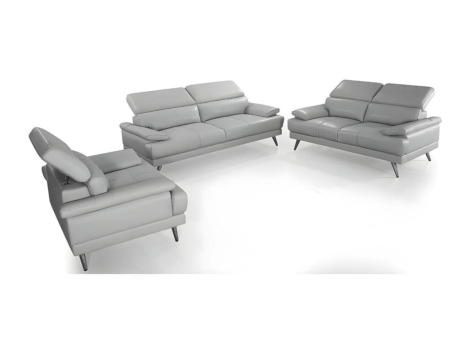 Fauteuil cuir Design LENA Gris