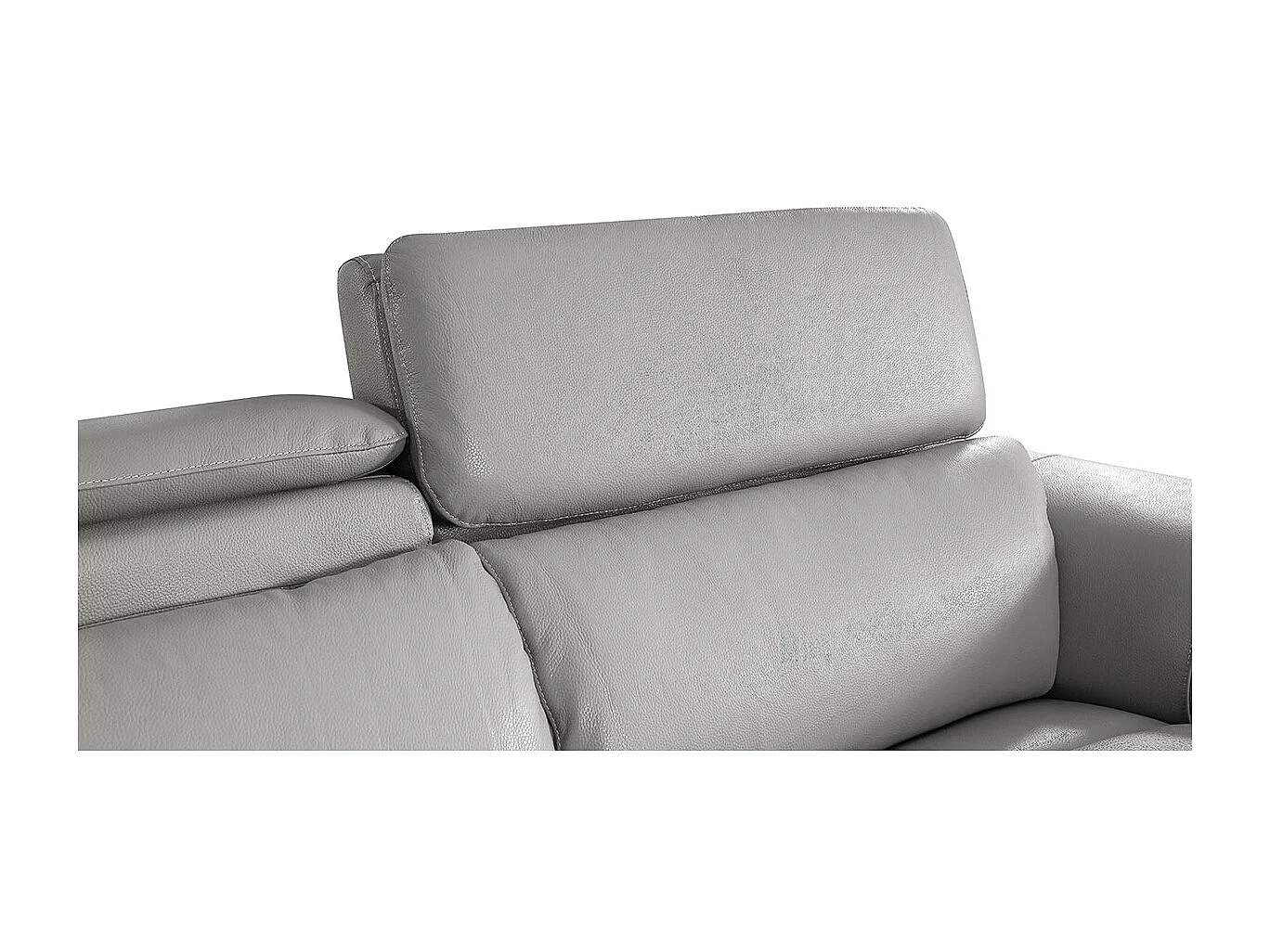 Canapé d'angle en cuir MYA Gris - Angle Droit