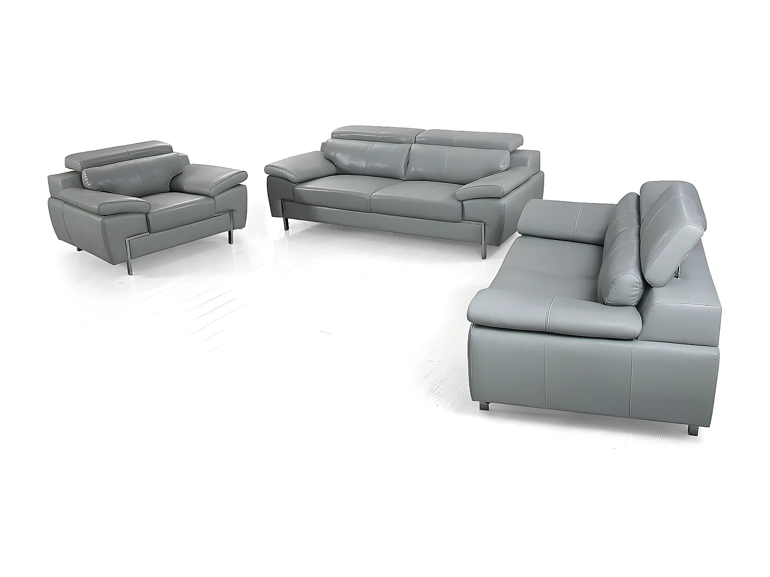 Fauteuil Cuir Design KARE Gris