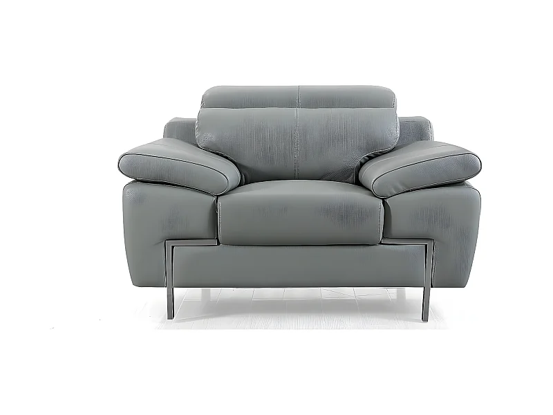 Fauteuil Cuir Design KARE Gris