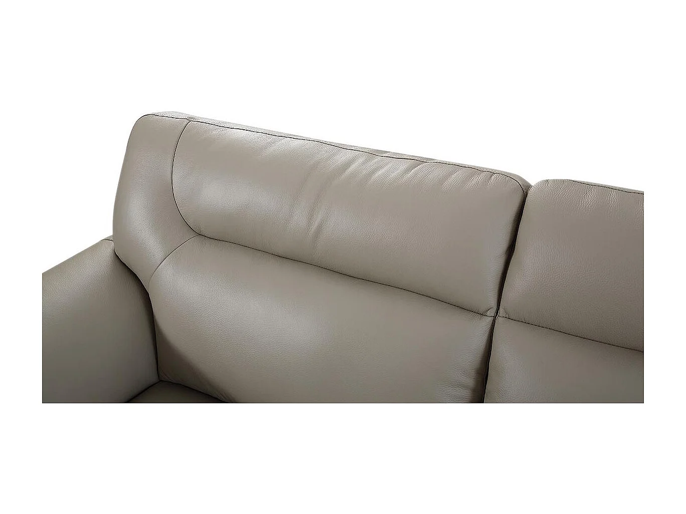 Canapé 3 places Cuir BRODY Beige - Angle Droit