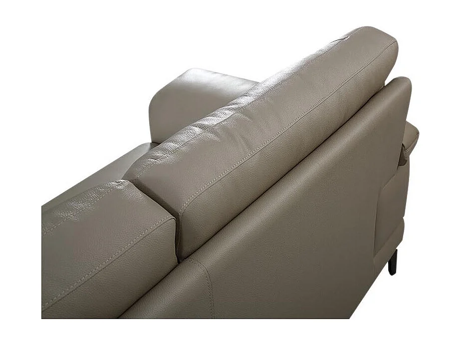 Canapé 3 places Cuir BRODY Beige - Angle Droit