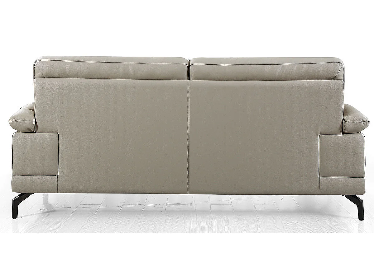 Canapé 3 places Cuir BRODY Beige - Angle Droit