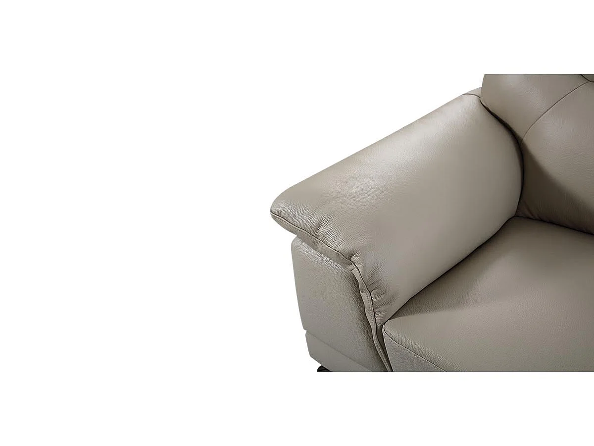 Canapé 3 places Cuir BRODY Beige - Angle Droit