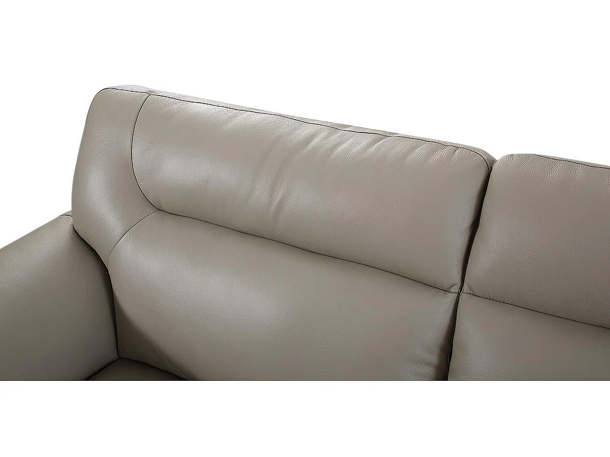 Canapé 3 places Cuir BRODY Beige - Angle Droit