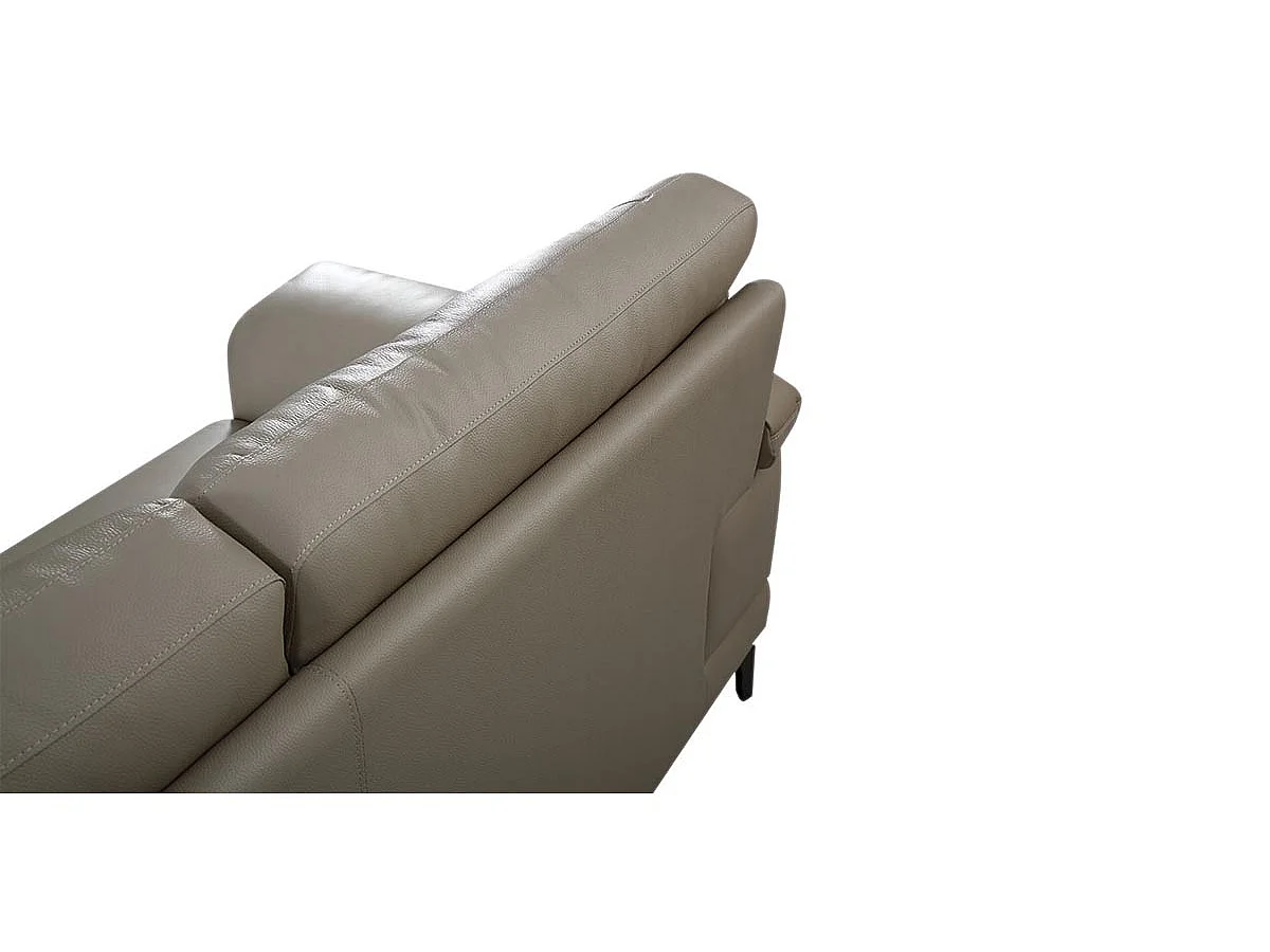 Canapé 3 places Cuir BRODY Beige - Angle Droit