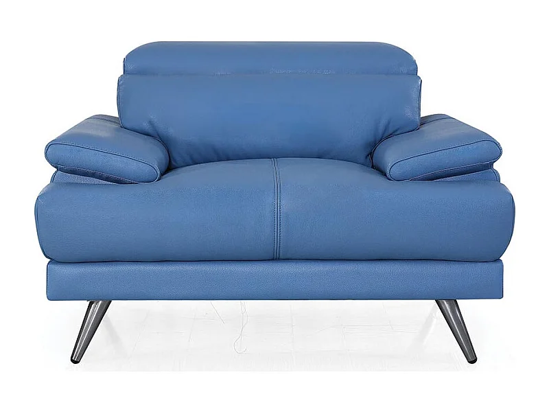 Fauteuil cuir Design LENA Bleu
