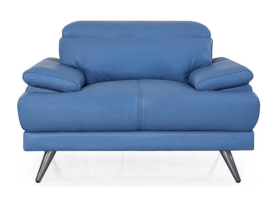 Fauteuil cuir Design LENA Bleu