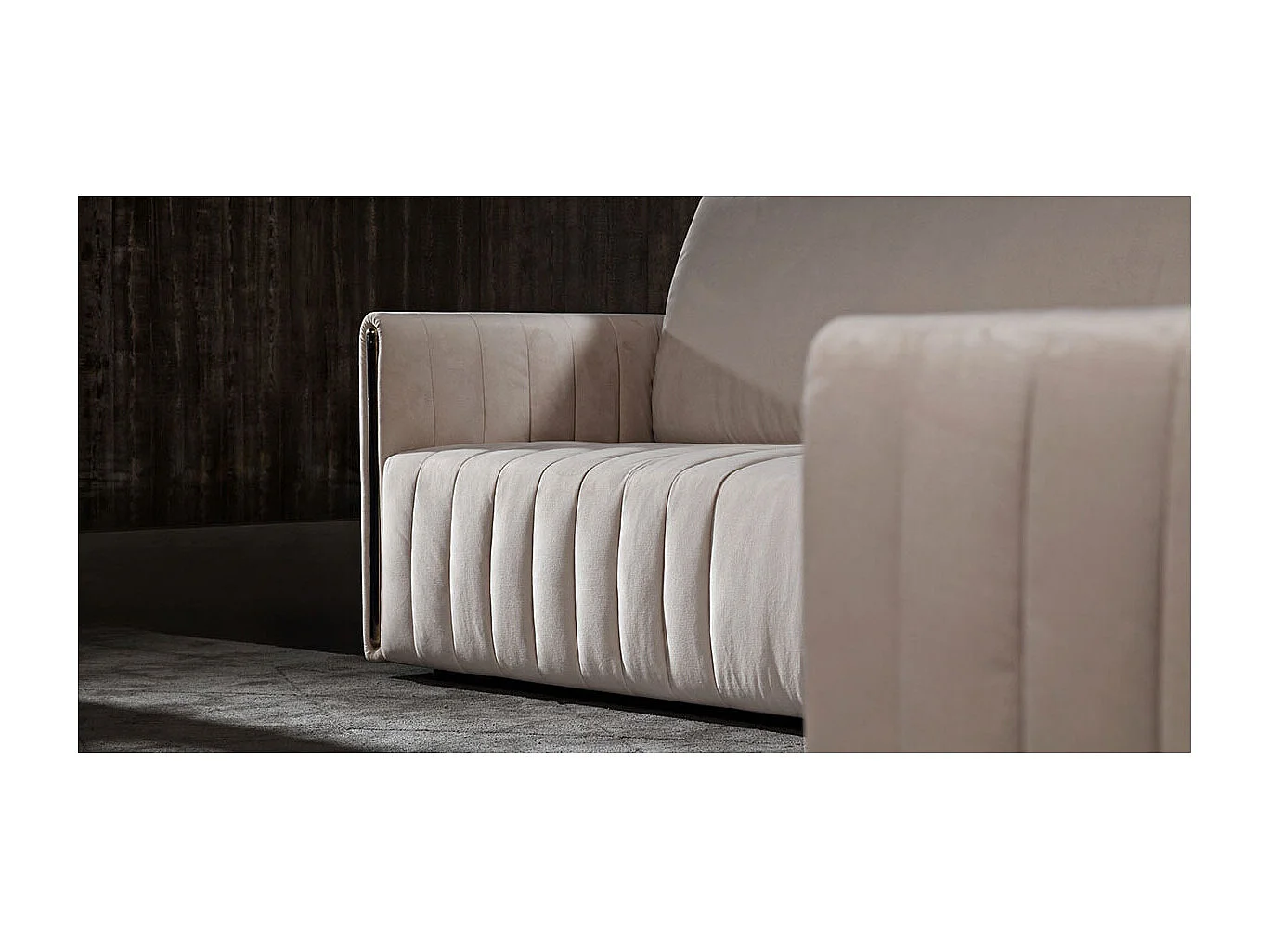 Canapé 3 places en velours PRISME - Beige