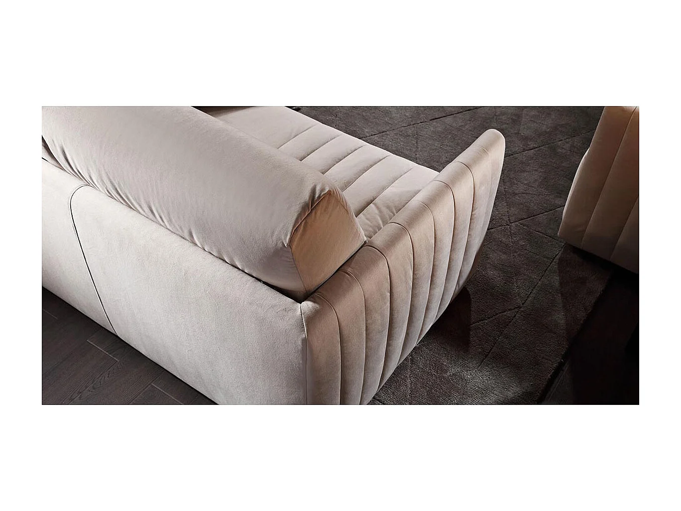 Canapé 3 places en velours PRISME - Beige