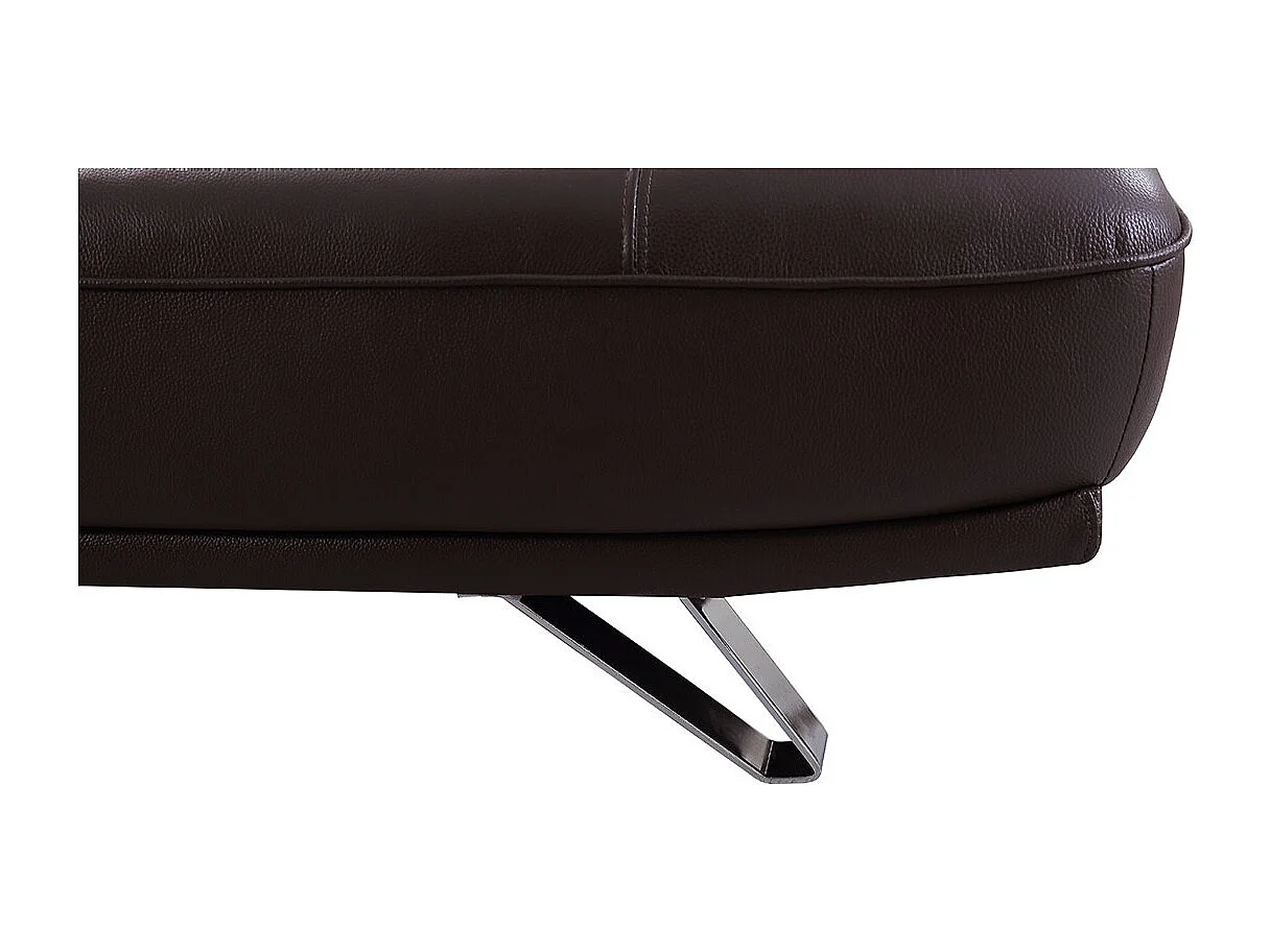 Canapé d'angle en cuir LUKA Marron - Angle Gauche