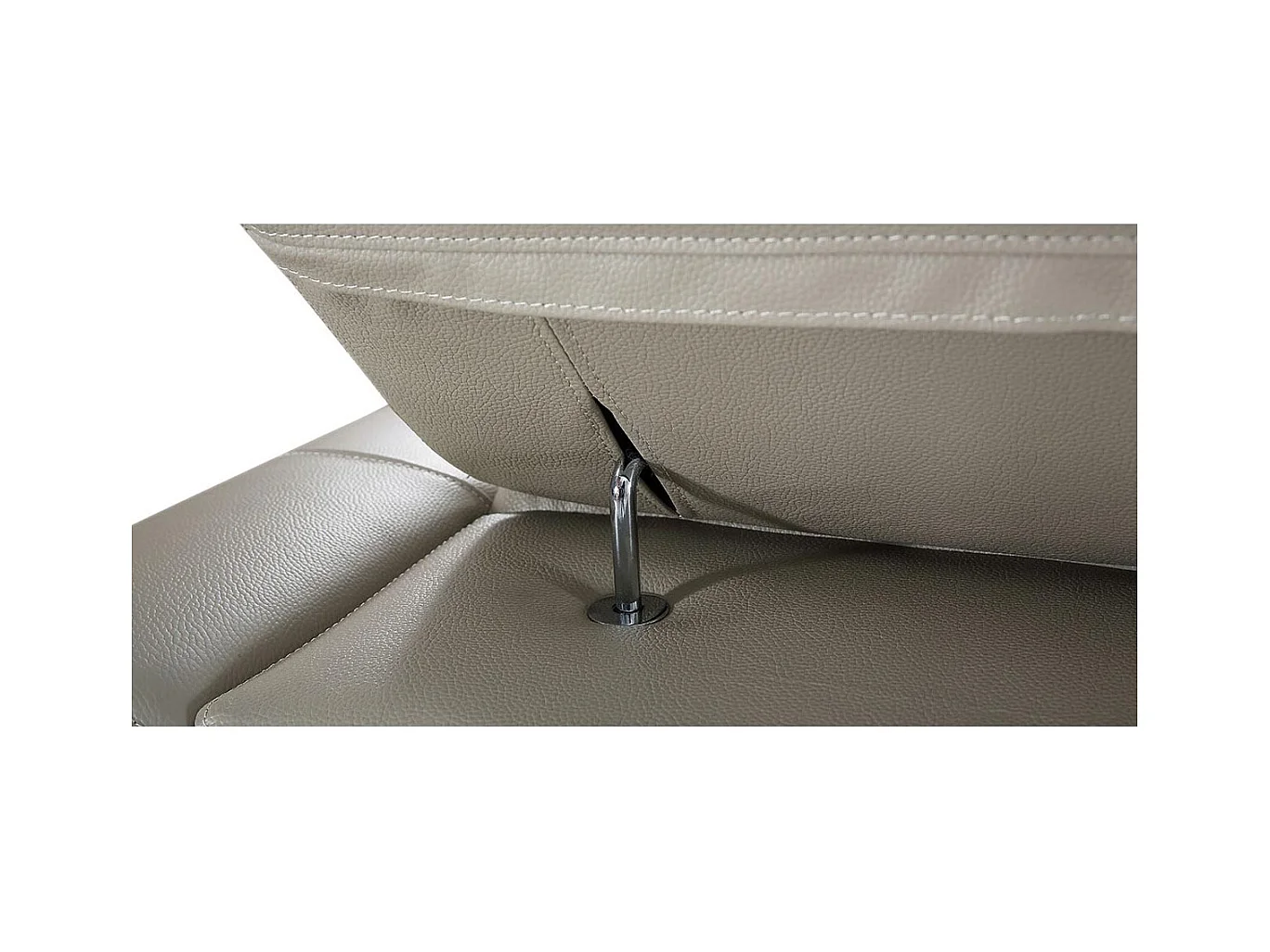 Canapé d'angle en cuir ZAKARIA Beige - Angle Droit