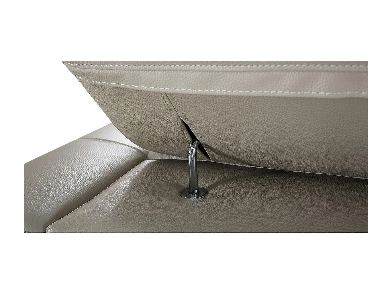 Grand canapé d'angle 6 places en cuir beige ZAKARIA