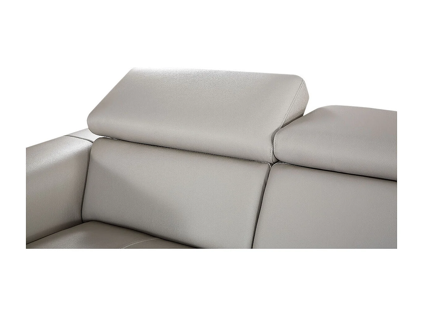 Grand canapé d'angle 6 places en cuir beige ZAKARIA