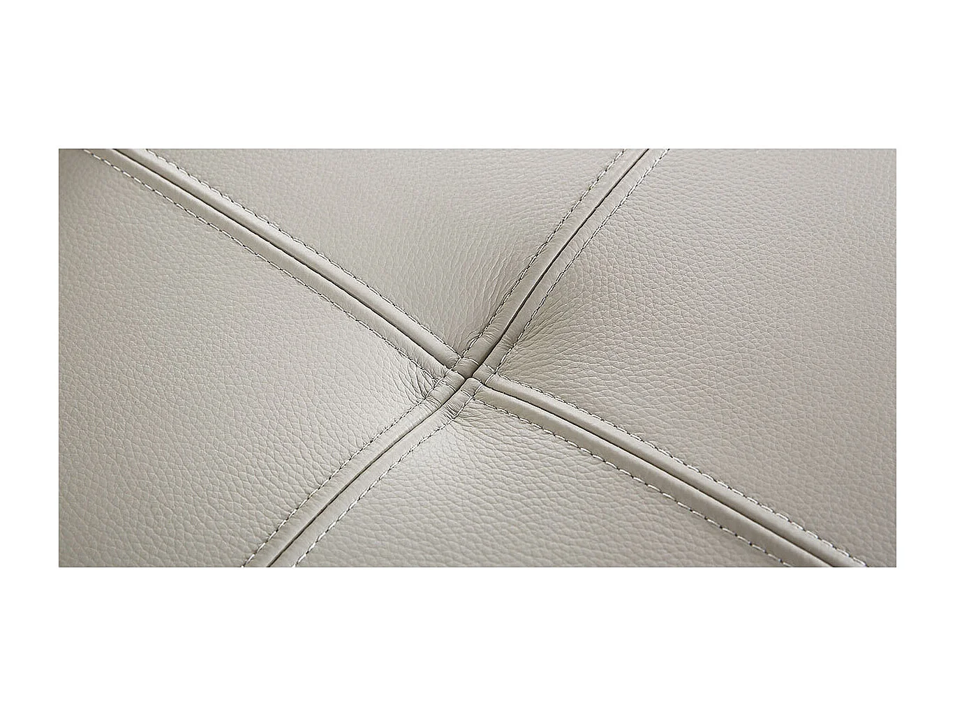 Grand canapé d'angle 6 places en cuir beige ZAKARIA