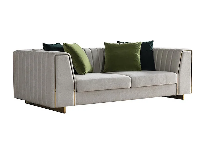 Canapé 2 places en tissu FELIX - Gris clair